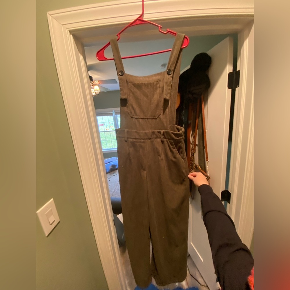 Olive Green Cider overalls.